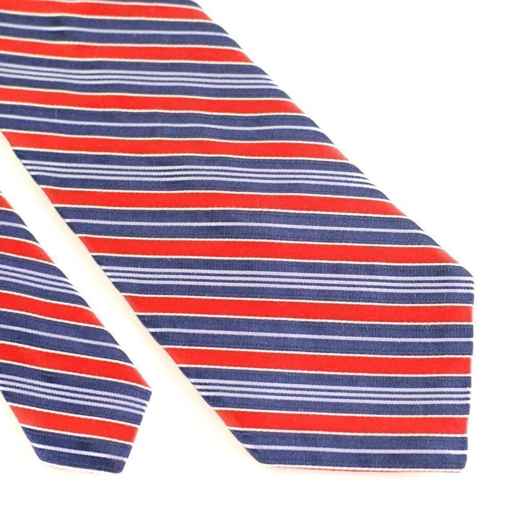 Jones New York Woven Blue Red Striped Silk Tie